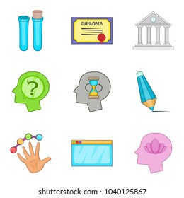 Human soul icons set. Cartoon set of 9 human soul vector icons for web isolated on white background