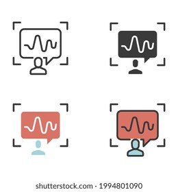 Human sound wave scanning. Personal virtual assistant of Speech recognition, voice scan, audio message recording. Voiceover. Voice Recognition Icon. Vector illustration Design, white background EPS10