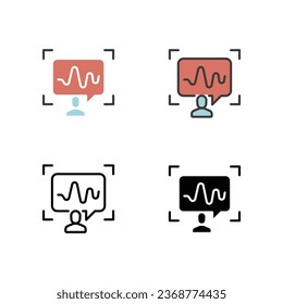 Human sound wave scanning. Personal virtual assistant of Speech recognition, voice scan, audio message recording. Voiceover. Voice Recognition Icon. Vector illustration Design, white background EPS10
