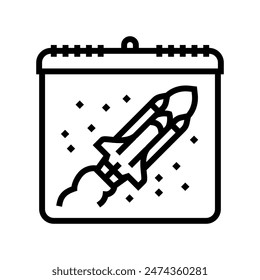 human space flight international day line icon vector. human space flight international day sign. isolated contour symbol black illustration