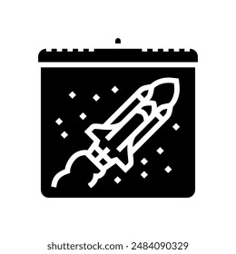 human space flight international day glyph icon vector. human space flight international day sign. isolated symbol illustration