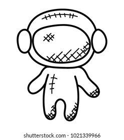 
Human spaceflight. Astronaut doodle icon 
