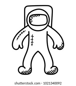 
Human spaceflight. Astronaut doodle icon 
