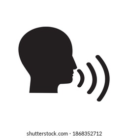 Símbolo de ilustración del vector de icono de habla humana