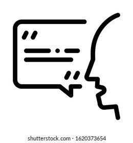 Human Speaking Icon Vector. Outline Human Speaking Sign. Isolated Contour Symbol Illustration