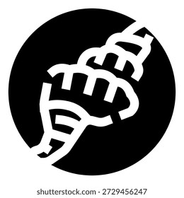 Icono de columna vertebral humana que representa vértebras, columna vertebral y esqueleto, destacando la salud, la anatomía y los conceptos ortopédicos con un diseño en blanco y negro