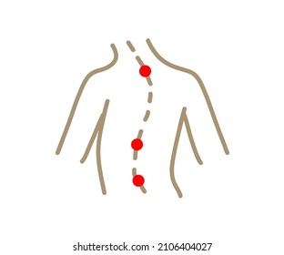 Human spine and back. Symbol. Vector illustration.