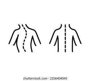 Human spine and back. Symbol. Vector illustration.