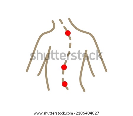 Human spine and back. Symbol. Vector illustration.