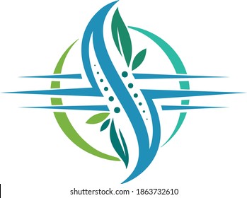 Human spine in the circle. The Logo for Surgery