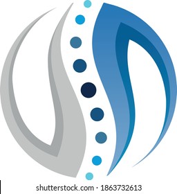 Die Wirbelsäule des Menschen im Kreis. Das Logo für Chirurgie