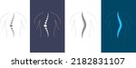Human Spine Concept Logo Design. Human spine with illness, scoliosis. Vector Illustration. Isolated. EPS 10.