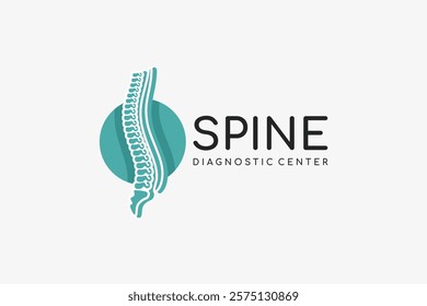 Human spine diagnostic logo design for medical logo. Chiropractic logo vector symbol