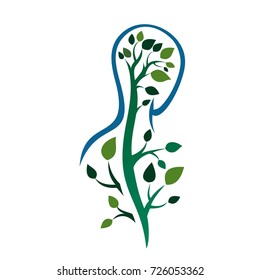 human spine in the form of a tree. medical logo