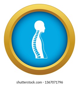 Human spine icon blue vector isolated on white background for any design