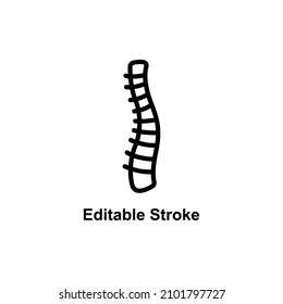 human spine icon designed in outline style in editable stroke for human anatomy icon theme
