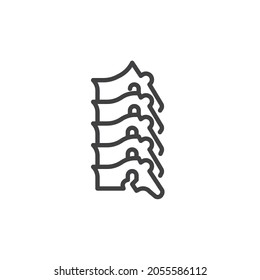 Human spine line icon. linear style sign for mobile concept and web design. Spine backbone outline vector icon. Symbol, logo illustration. Vector graphics