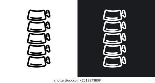 La columna vertebral humana delineó la colección de Vector de íconos.