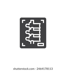 Human spine x ray vector icon. filled flat sign for mobile concept and web design. Spine X-Ray glyph icon. Symbol, logo illustration. Vector graphics