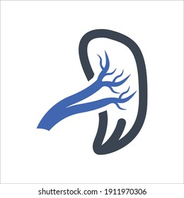 Icono de bazo humano, gráficos vectoriales
