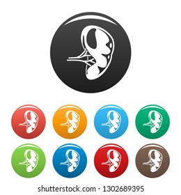 Human spleen icons set 9 color vector isolated on white for any design
