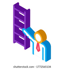 Human Stairs Icon Vector. Isometric Human Stairs sign. color isolated symbol illustration