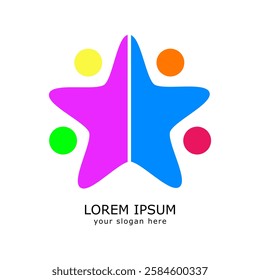 human star colorfull logo design vector template