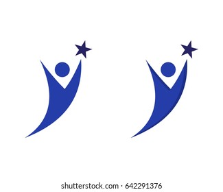 human and star logo design 