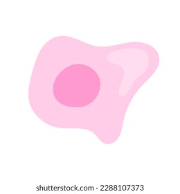 Human stem cell icon. Nucleus and membrane tissue under microscope. Medical design illustration.