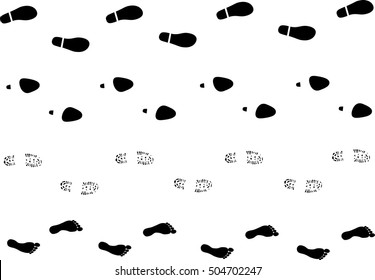 Human step tracks. Vector illustration