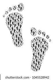 Human Steps figure organized in the group of human steps elements. Vector iconized composition created from simple pictograms.