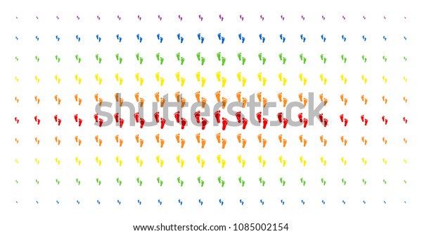 Human Steps Icon Rainbow Colored Halftone Stock Vector (Royalty Free ...