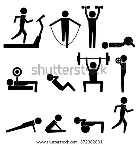 Human Stick Figure Body Exercise Icon Symbol Sign Pictogram