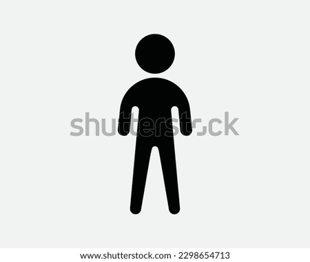 Human Stick Figure Icon. Alien Man Person Standing Symbol. Stickman Character Profile Avatar User Sign Black Vector Graphic Illustration Clipart Cricut