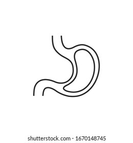 Human stomach anatomy line icon vector illustration isolated on white background