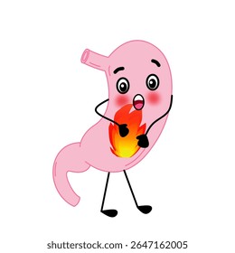 human stomach burning sad gastric disease medical illustration useful for healthcare industry