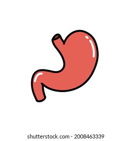 icono del garabato de estómago humano, ilustración del vector