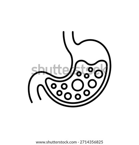 Human Stomach Filled with Gas Bubbles an Illustration of Digestive Problems and Bloating