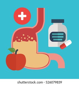 Human Stomach health care concept. vector illustration