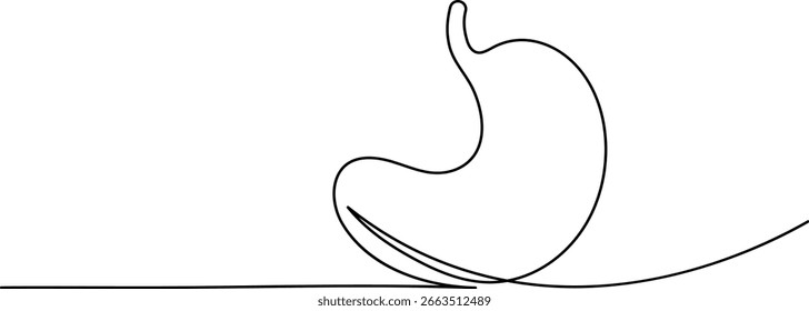 Ícone estomacal humano desenho contínuo de uma linha para conceitos de anatomia e design médico