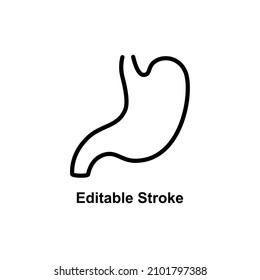 human stomach icon designed in outline style in editable stroke for human anatomy icon theme