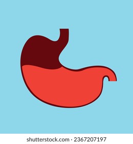 Human stomach icon. Digestive system anatomy. Human internal organs symbol. Vector illustration.