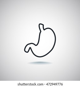 Human stomach icon flat.