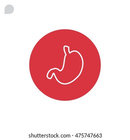  Human stomach icon flat.