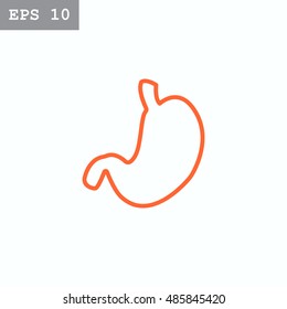  Human stomach icon flat.