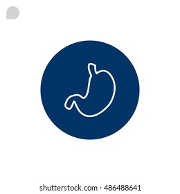  Human stomach icon flat.