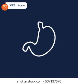  Human stomach icon flat.
