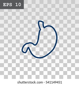  Human stomach icon flat.