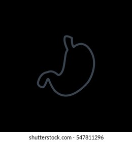  Human stomach icon flat.