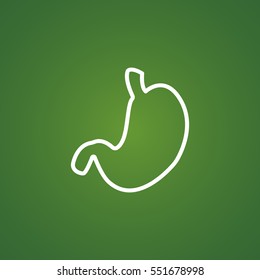  Human stomach icon flat.